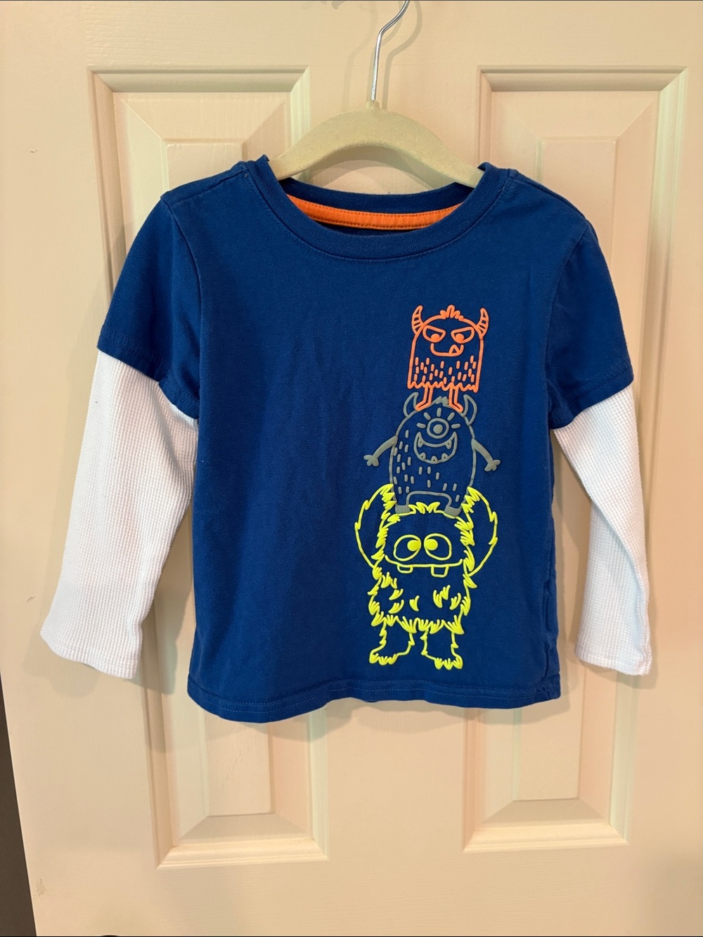 Koala Kids Navy Blue Long Sleeve Tee with Neon Monster Graphic